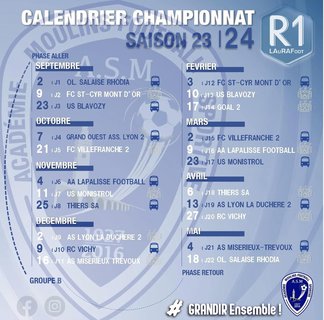 Calendrier de la saison R1